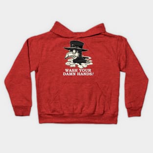 Funny Plague Doctor Wash Your Damn Hands Kids Hoodie